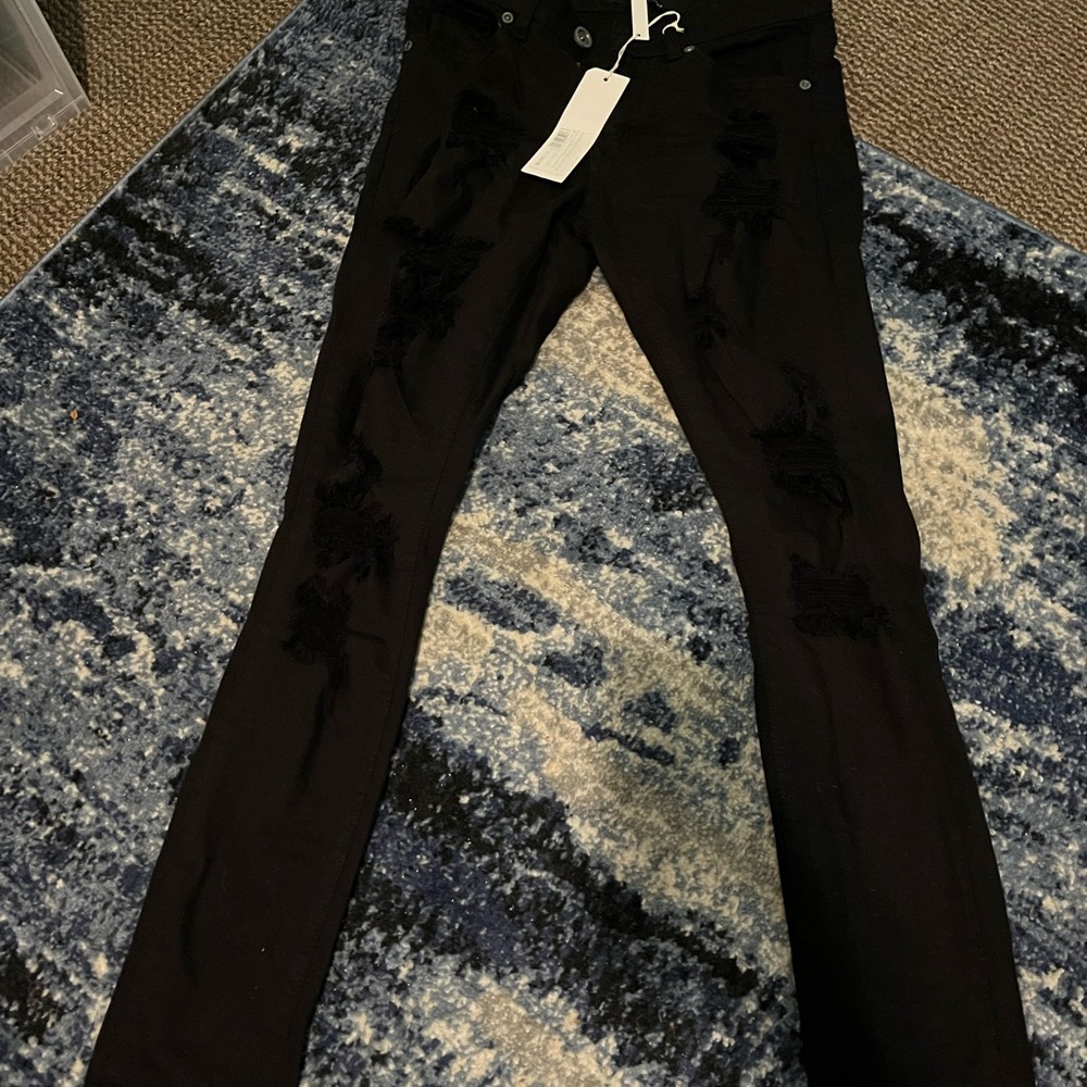 Men ripped moto jeans